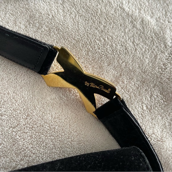 PALOMA PICASSO // suede crossbody black boho crossbody bag - Picture 2 of 8